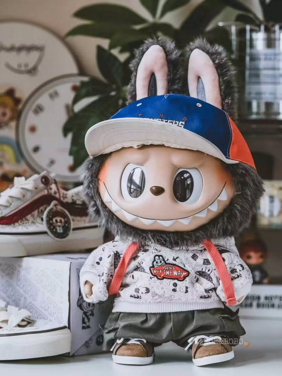 100% Genuine POPMART Vinyl LABUBU VANS Big Plush Doll BROWN 100% Genuine POPMART Vinyl LABUBU VANS Big Plush Doll BROWN