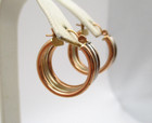 14K Rose & White Gold Huggies Hoop Earrings [E216] — photo 2