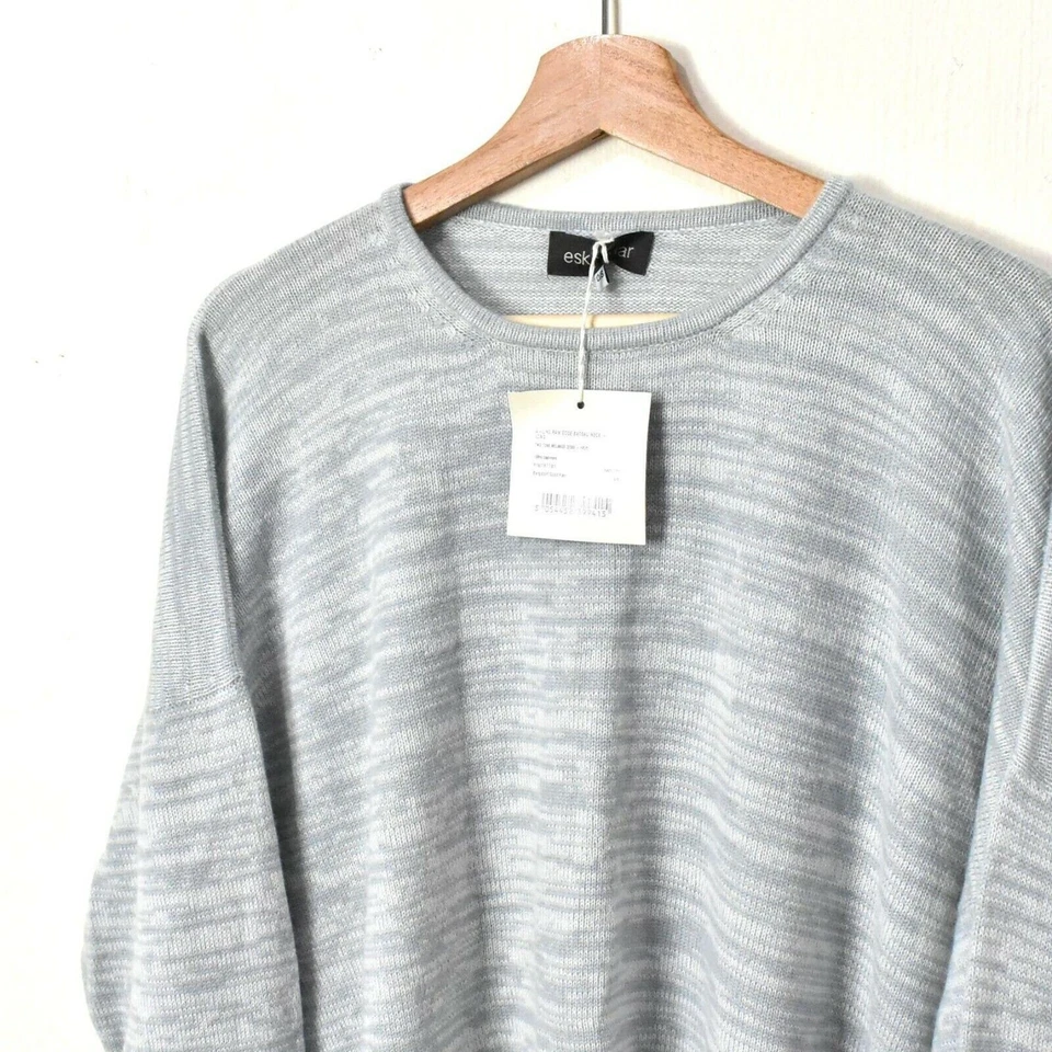 Eskandar NEW Women Cashmere Sweater Sz O/S Gray Slim Sleeve Top Z13 - Image 4 of 4