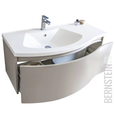 Bernstein Badmöbel Set 100 cm Waschbecken mit Unterschrank LED Spiegel optional