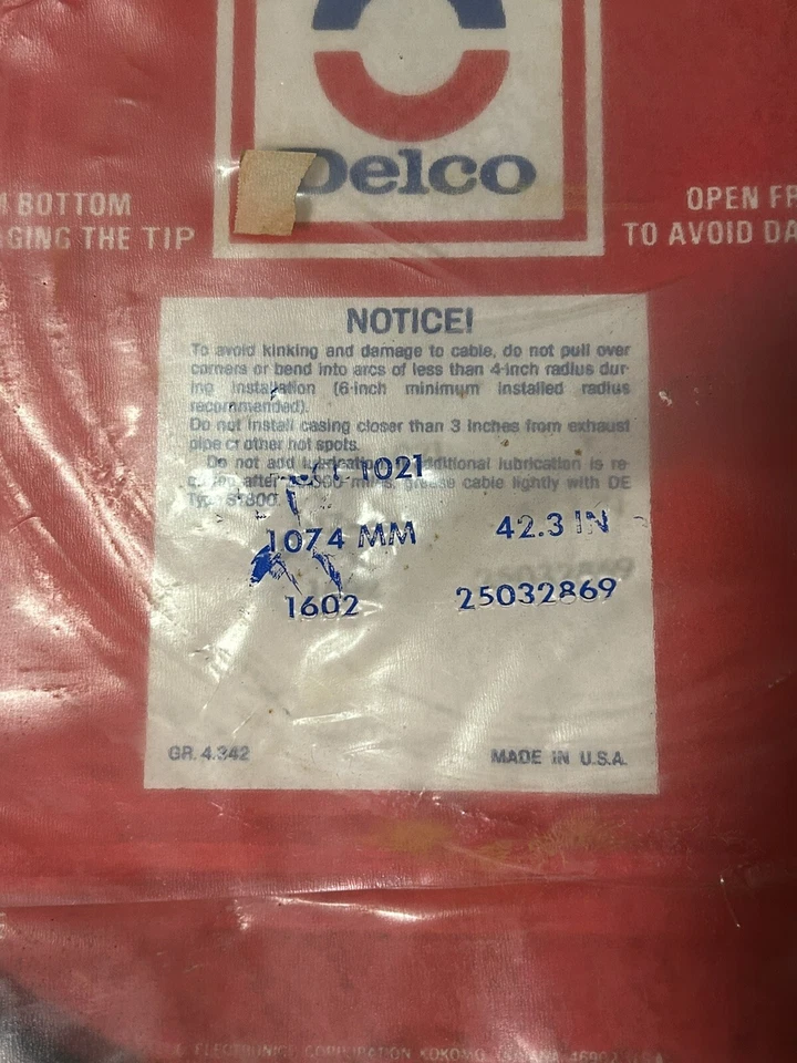 GM Delco Upper Speedometer Cable 25032869; 59-98 Buick Chevy Olds Pontiac Foto 2 de 4