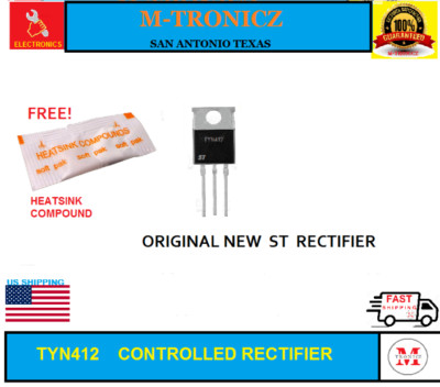 TYN412  ORIGINAL NEW  ST CONTROLLED RECTIFIER  SCR + HEATSINK COMPOUND