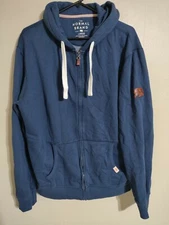 The Normal Brand Cotton Blend Navy Blue Full Zip Hoodie Sweatshirt - Men's Large