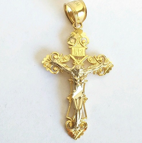INRI 14k yellow Gold Jesus Crucifix 
