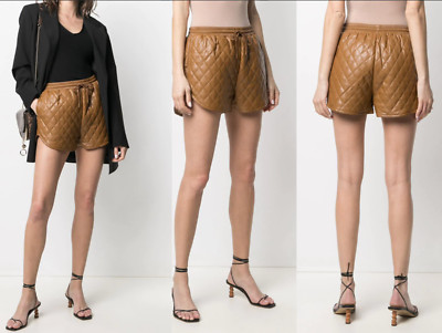 Apparis Percy Vegan Leather Quilted Cropped Gesteppte Shorts Kurze Hose Pants XS