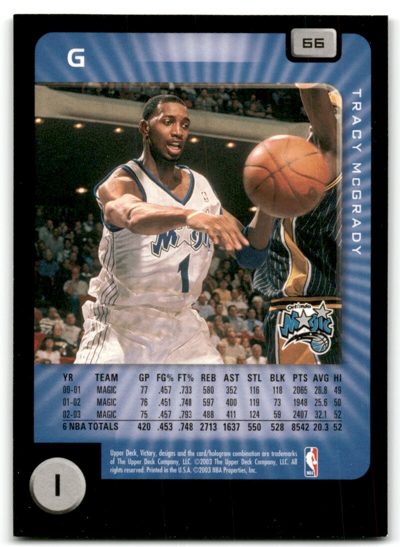 2003-04 Upper Deck Victory Basketball Card Tracy McGrady #66