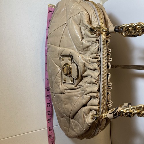 MARC JACOBS CAPRA QUILTED TAN/BEIGE LEATHER HANDBAG, Dust Bag - Picture 6 of 17