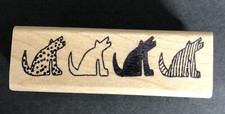 Happy Stamper Rubber Stamp Howling Dogs in a Row Wood Mounted 2444F