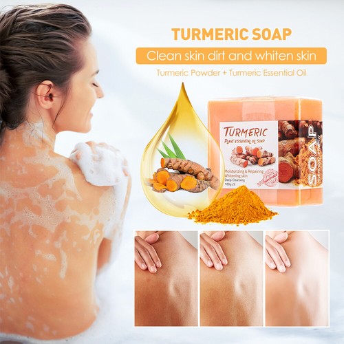2× Tumeric Soap Skin Whitening Dark Spots lightening Acne Brightening Turmeric - Picture 12 of 15