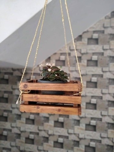 Wooden Fence Hanging Garden Basket Flower Pot Holder Homemade Plant Box NEW - Picture 6 of 11