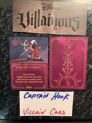 Villanious Card Example Disney Villainous Captain Hook WORTHY OPPONENT Villain CARD 2018 | eBay