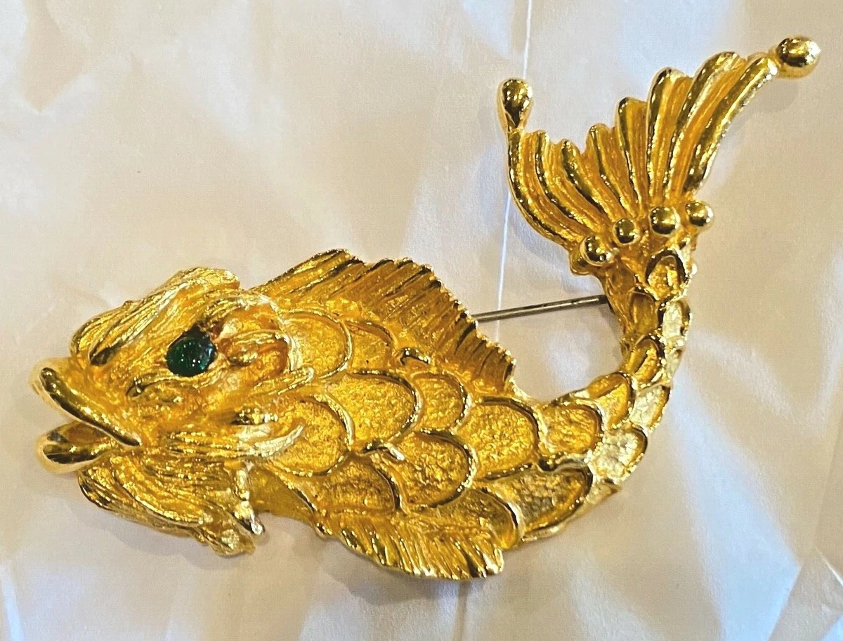 VINTAGE KENNETH JAY LANE KJL FISH BROOCH RARE eBay