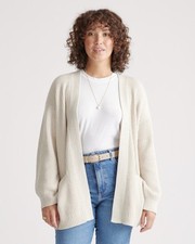 Quince Women 100% Organic Cotton Oversized Cardigan Tan XS