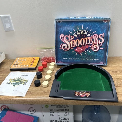 Vintage Sharp Shooters Dice Board Game 1994 Complete Milton Bradley Chips
