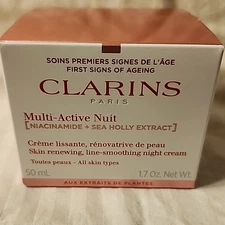 Clarins Multi-Active Nuit Skin Renewing Night Cream Niacinamide 1.7oz NIB Sealed