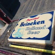 Vintage Early Heineken Import Lighted Beer Sign Hard To Find 21x15