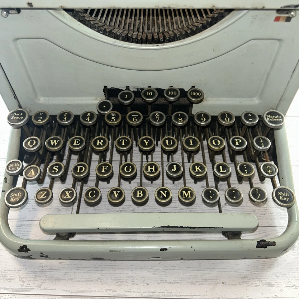 Escritura de escribir vintage LC Smith & Corona Manyal verde menta para piezas/reparación/decoración Foto 3 de 4