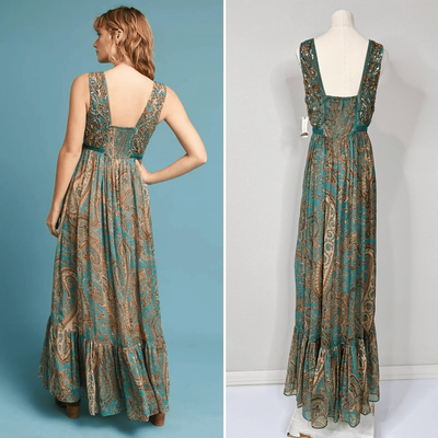 ranna gill beaded maxi dress NWT Anthropologie Ranna Gill Beaded Maxi Dress 4 Whimsygoth Wedding Fairy  Boho