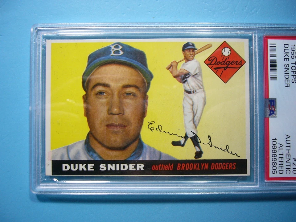 Tarjeta de béisbol 1955 Topps #210 Duke Snider PSA A TR ¡¡Nígida y bonita!! '55 TOPPS GL Foto 3 de 4