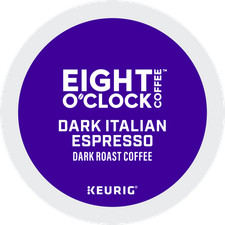 Eight O'Clock Coffee Dark Italian Espresso Roast KCup Pods, Dark Roast, 24 Count