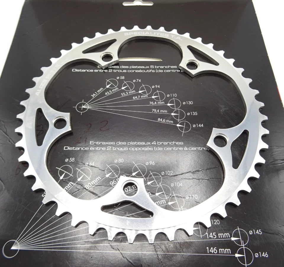 TA Alize Pista Track Bike Chainring 48T x 130 BCD Silver Alloy New GN-386-T8 - Image 4 of 4