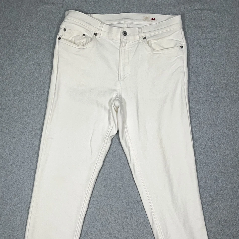Pantalones chinos Faherty elásticos de felpa de 5 bolsillos para hombre 34x31 MBC0020 blancos naturales ciudad Foto 4 de 4