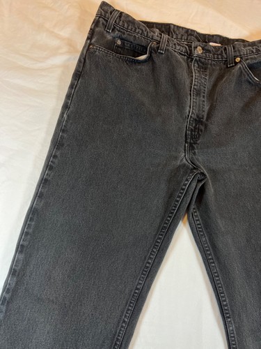 Vintage 505 Mens 36x33 Orange Tab Levis Jeans Black Wash Regular Straight 90s - Picture 6 of 24