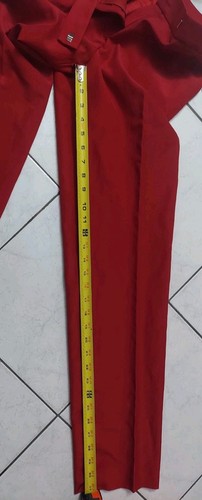 Vintage Neu mit Etikett Emanuel Ungaro Wolle Nylon Mischung gerades Bein $ 265 rote Hose Gr. 8/42 - Bild 8 von 10