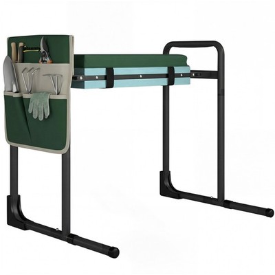 Kniebank für Gartenarbeit Klappbar Gartenhocker mit Kniekissen, Werkzeugtaschen