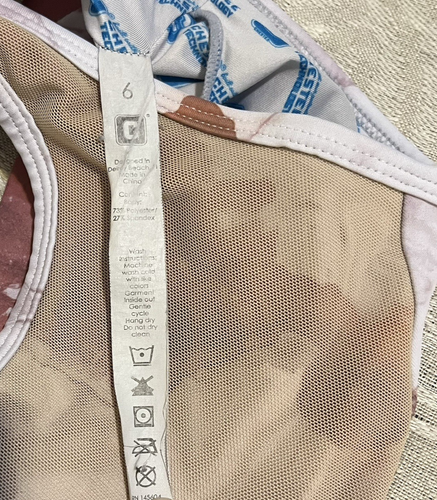 Chestee Athletic Weight Lifting Bra Size 6 Padded Marble Collarbone Protection - Picture 11 of 12