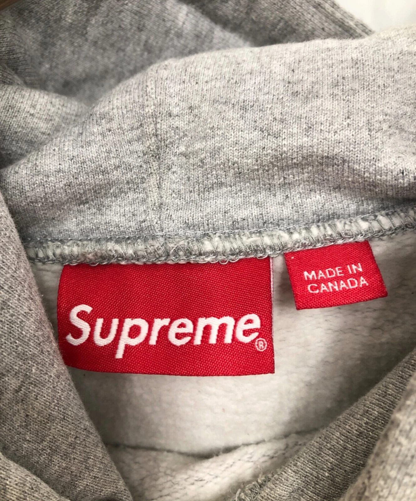 SUPREME Banner Pullover Felpa con Cappuccio Taglia:M Grigio Uomo