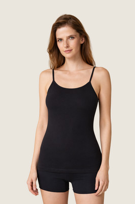 Damen Top Unterhemd in schwarz, weiß & teint 47% Modal