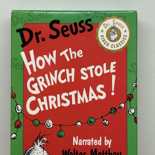 Dr. Seuss How Grinch Stole Christmas! VHS Video Tape Kids Family VTG Cartoon - Foto 3 di 13