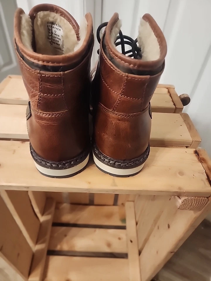 Botas de Combate Franco Fortini Para Hombre Puntera-Puntera, Cuero Marrón, Talla 12 Foto 4 de 4