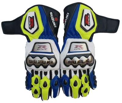 SUZUKI GSXR Gants de Moto en Cuir MOTOGP Hommes Courses Cuir de Motard Gants CE - Photo 1/2