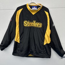 Reebok On Field Pittsburgh Steelers NFL Pullover Jacket Men's SZ L Sideline Rare