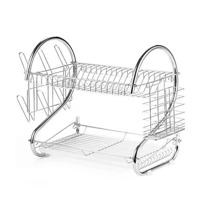 BURAKH Dish Drainer Rack 2 Tier Kitchen Drying Rack Bowl Plate Holder With Drip Tray