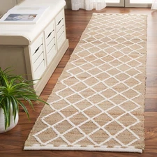 Natural Fiber Collection Runner Rug - 2'3" x 9', Natural & Ivory, Rustic Farm...
