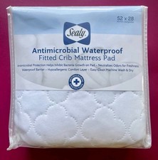 High Quality SEALY Antimicrobial Waterproof Fitted Crib Mattress pad 52x28 NEW