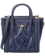 Valentino By Mario Valentino Eva Diamond Leather Tote Women's Blue