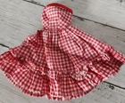 Vintage Barbie Red White Gingham Dress Doll Size