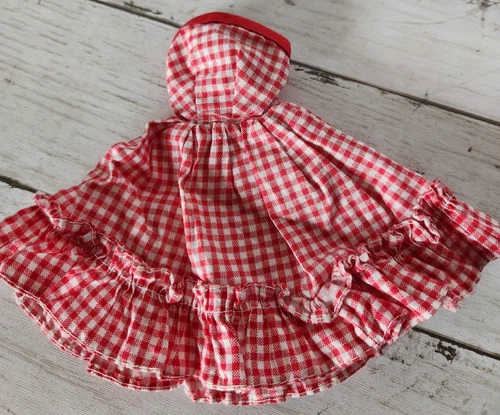 Vintage Barbie Red White Gingham Dress Doll Size