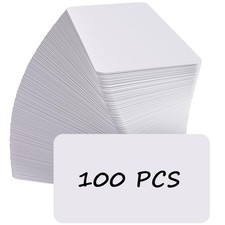 MaxGear 100Pcs Blank Business Cards, 3.5" x 2" Kraft Paper x 2", White