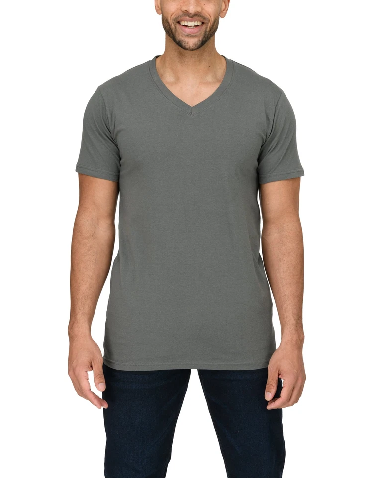 Herren Kurzarm T-Shirt V-Neck V-Ausschnitt Basic Shirt Kurzarmshirt 1er 2er Pack - Bild 1 von 1
