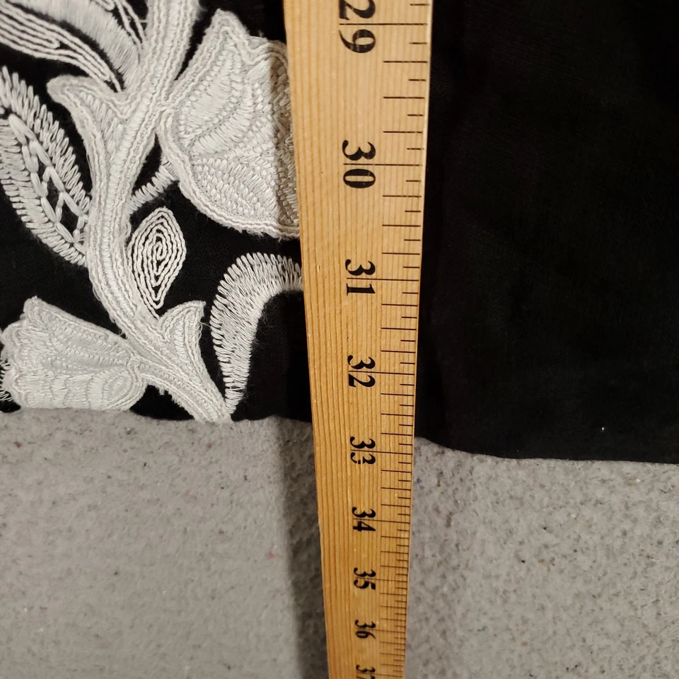 Cárdigan de lino Chicos para mujer 16P 18P cierre único bordado 3P chaqueta negra Foto 3 de 4