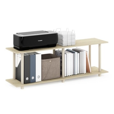 FURINNO TURN-N-TUBE NO TOOLS MODERN RECTANGLE SIDE TABLE, BAUHAUS OAK/BEIGE