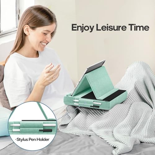 Tablet Kissen Ständer, Multi-Winkel Ansicht Ipad Halter für Schoß, Bett und Grün - Bild 4 von 8