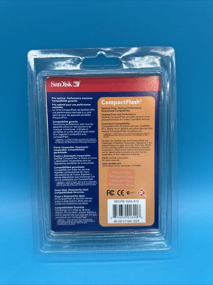 SanDisk 1 GB CF Type 1 Card CompactFlash (SDCFB-1024-A10)  - Image 2 of 2