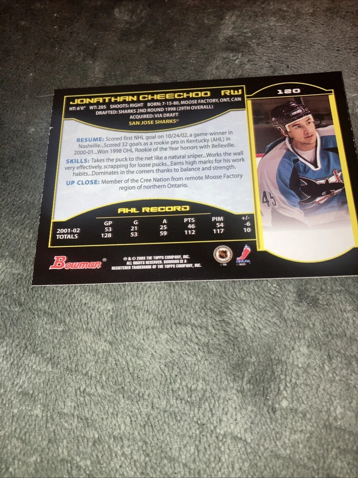 2002-03 Bowman YoungStars #120 Jonathan Cheechoo - Image 2 of 2