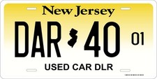 New Jersey Dealer License Plate Personalized Novelty Custom Car Auto